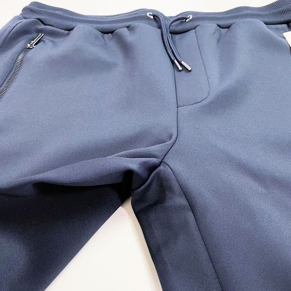 Sean John Jogger Track Pant Faux Suede Panel Night Sky Navy Blue L NWT - Picture 6 of 7